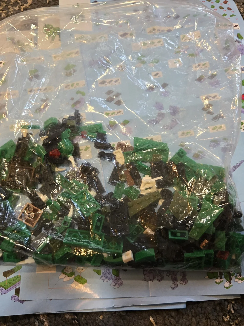 12-N-1 Green Dinosaur/Man/Dragon Set.